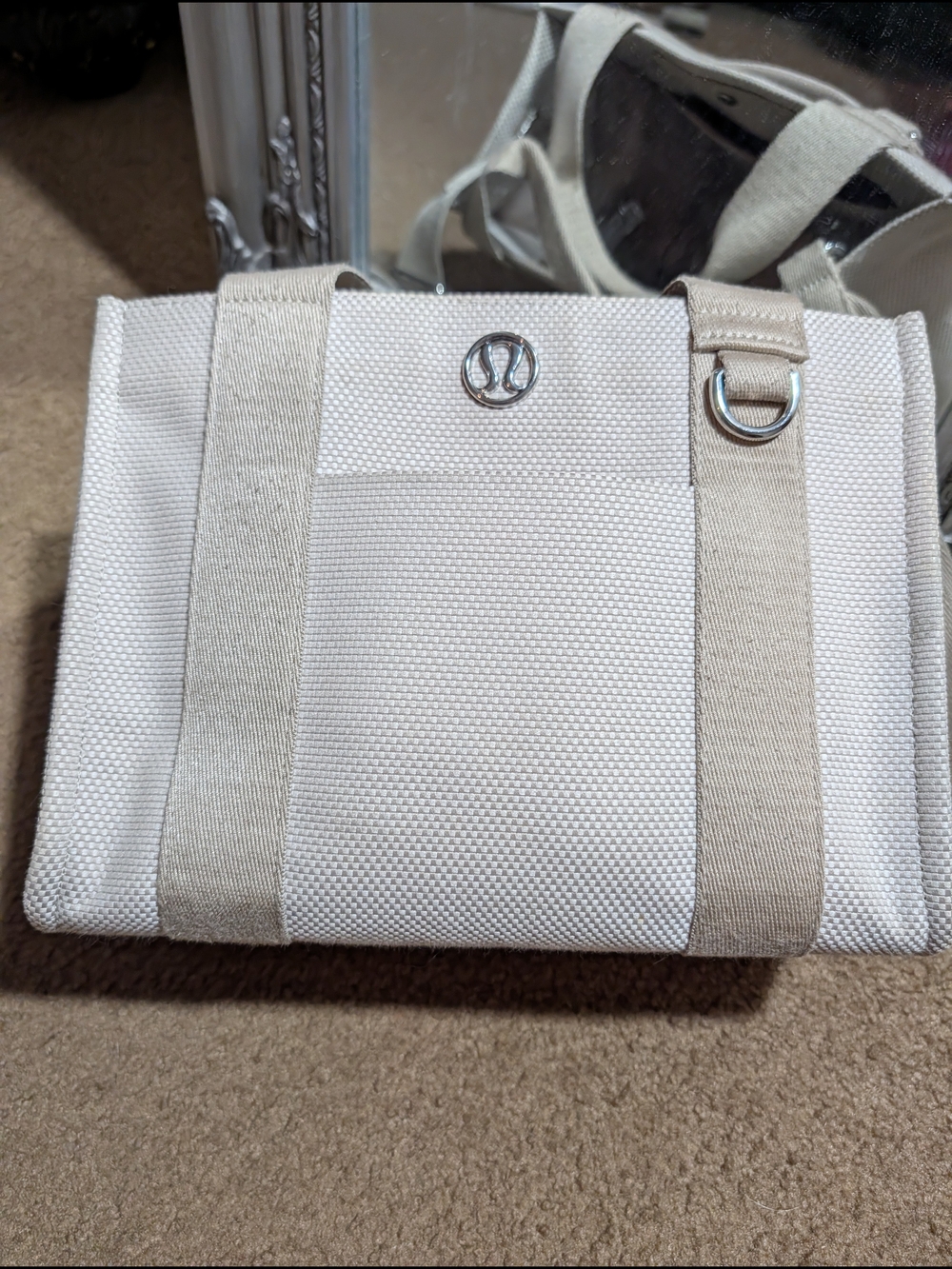 lululemon athletica Cream Canvas Crossbody Bag